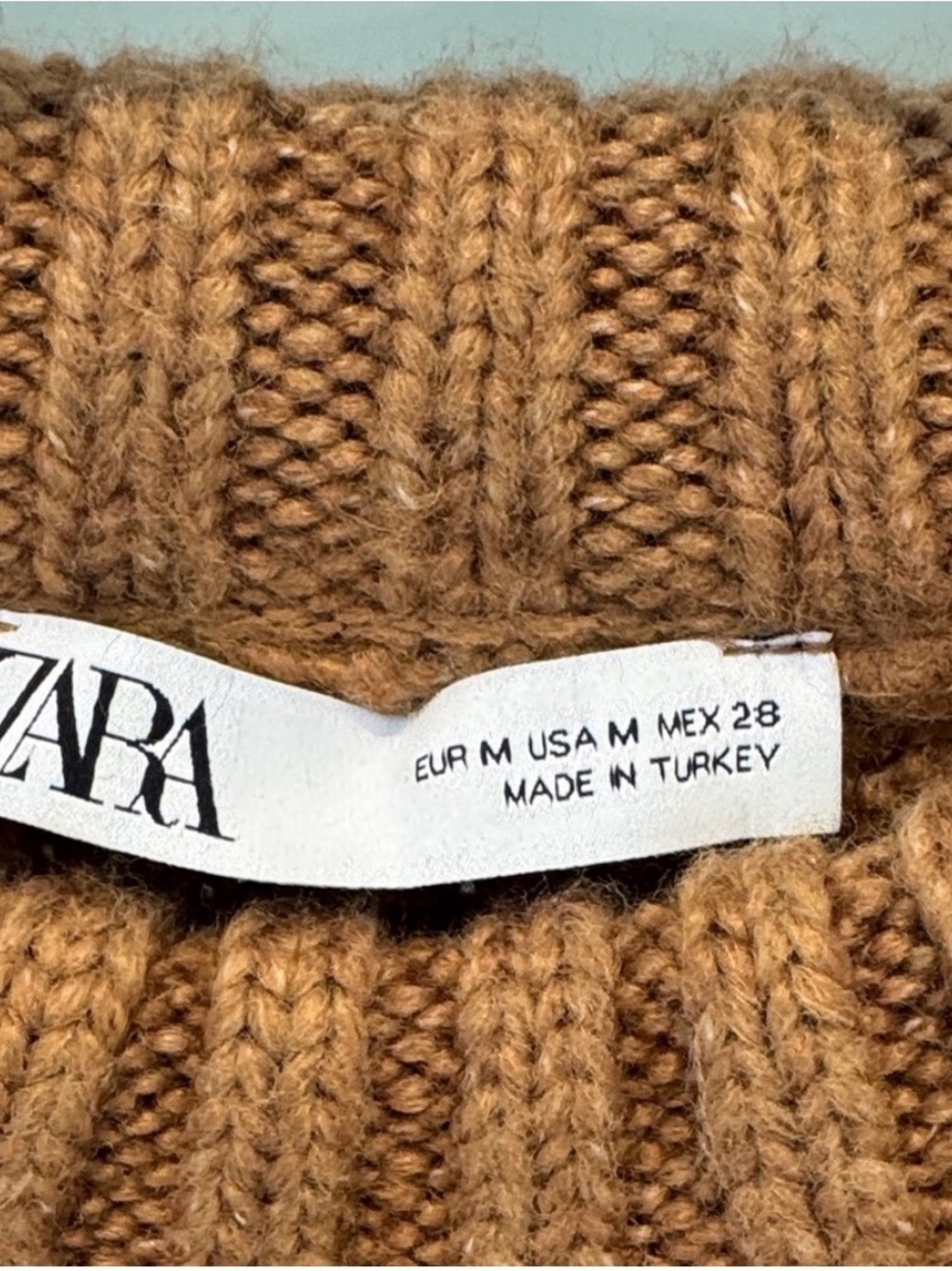 Zara Brown Crop Cable Knit Sweater - Picture 2 of 5